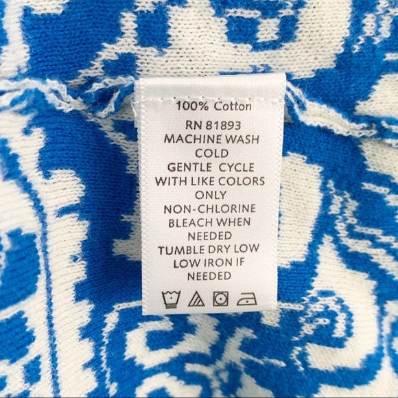 Isaac Mizrahi Live Blue and White Sweater Cardigan - Picture 4 of 7
